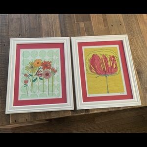 Set of two framed pictures.